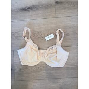 Soma Embraceable Unlined Lace Trim Bra Underwire Light Nude NWT 36DD